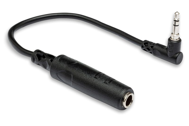 Hosa MHE-100.5 Headphone Adaptor, 1/4 Inch TRS to Right-angle 3.5 mm, 6 Inches - Image 3